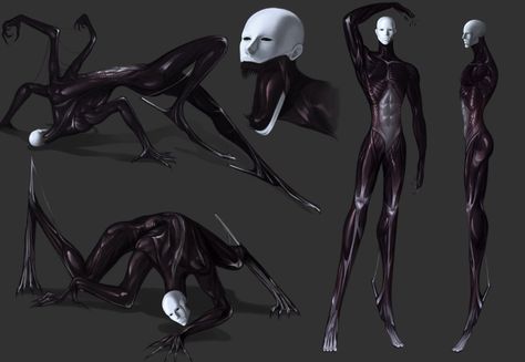 Creepy Humanoid Monsters, The Luden Project, Horror Oc Design, Luden Project, Body Horror Art Ideas, Humanoid Creature Concept Art, Shadow Creature Art, Creepy Monster Art, Humanoid Monster Concept Art