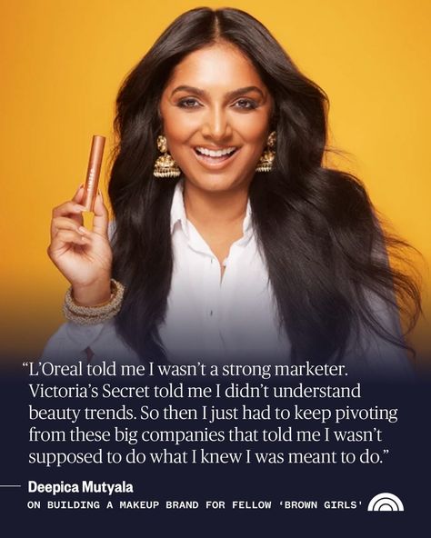 TODAY on Instagram: “When she started her beauty brand, @livetinted, one of Deepica Mutyala's main goals was inclusivity — to serve “every shade in between” by…” Deepica Mutyala, Brown Girl, Makeup Brands, Beauty Trends, Beauty Brand, Dream Big, Maine, Meant To Be, Shades