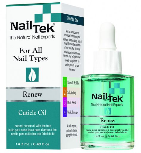 Amazon.com: Nail Tek Renew, Natural Cuticle Oil with Tea Tree for All Nail Types, 0.48 oz, 1-Pack : Beauty & Personal Care Peeling Cuticles, Healthy Cuticles, Dry Cuticles, Nail Tek, Nail Types, Cuticle Cream, Japanese Nail, Damaged Nails, Daily Nail