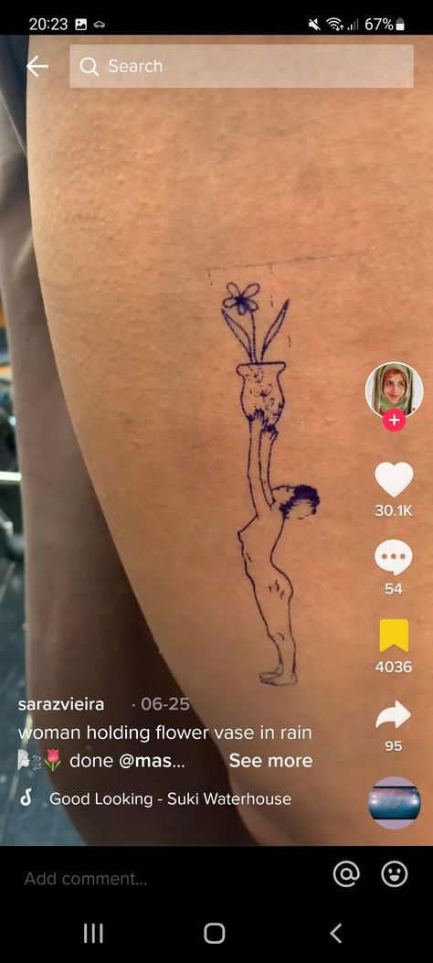 Suki Waterhouse Tattoo, Waterhouse Tattoo, Suki Waterhouse, Flower Vases, Watercolor Tattoo, How To Look Better, Tattoos