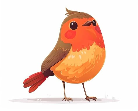 Cute Robin Illustration, Robin Bird Illustration, Scary Birds, Bird Character, Cards Drawing, Robin Art, Christmas Cards Drawing, Hug Illustration, Children Drawing