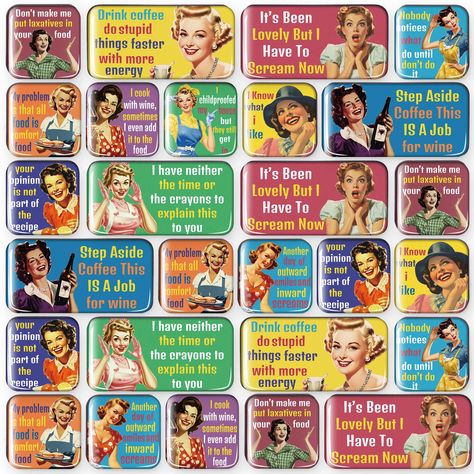 PRICES MAY VARY. 36pcs magnets gifts for fridge - included 36pcs in 12 different style magnets printed with some funny sayings. Each style is 3pcs. They will be fun or cool gifts for women! Featured with inspirational sayings like “I know what i like”, “Drink coffee do stupid things faster with more energy”, “Don’t make me put crayons to explain this to you”, “It’s Been Lonely But I Have To Scream Now”, etc. 2 shapes&sizes, strong magnetic hold - 4 rectangle magnets, size 2.75”*1.36”, 8 square m Magnet Ideas Fridge, Classroom Whiteboard, Office Fridge, Fridge Decor, Hospital Gifts, Printed Magnets, Shirt Quotes, I Drink Coffee, Cool Gifts For Women