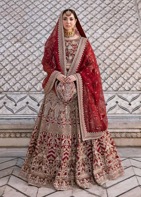 Red bridal lehenga pakistani