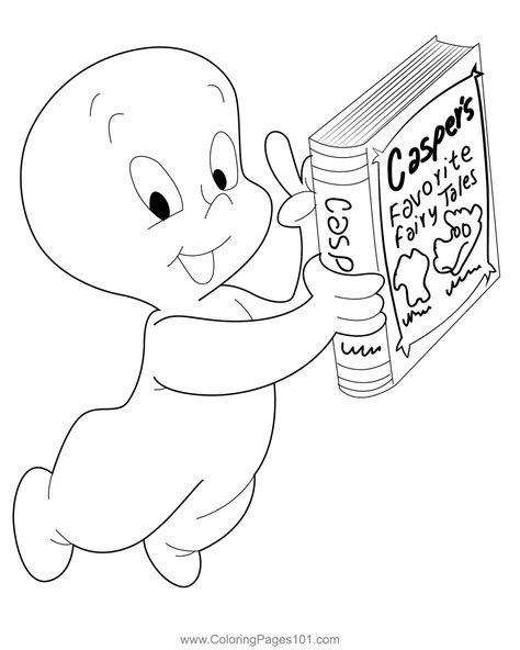 Casper Reading Fairy Tales Coloring Page Halloween Coloring, Free Kids, Printable Coloring, Printable Coloring Pages, Coloring Pages For Kids, Free Printables, Fairy Tales, Coloring Pages, Reading