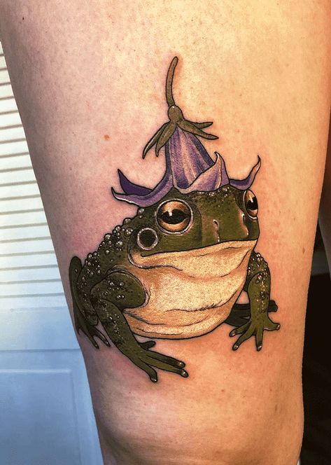 Toad Tattoo Design Images (Toad Ink Design Ideas) Frog And Toad Tattoo, Toad Tattoo, Cottagecore Tattoo, Upper Leg Tattoos, Hexagon Tattoo, Kunst Tattoos, Frog Tattoos, Witch Tattoo, Theme Tattoo