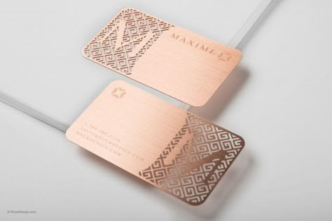 AMAZING logos and Rose gold templates | RockDesign.com Rose Gold Business Card, Foil Business Cards, Clothes Business, Business Cards Layout, Free Business Card Templates, Metal Business Cards, Graphic Design Business Card, Gold Business Card, Visiting Card Design