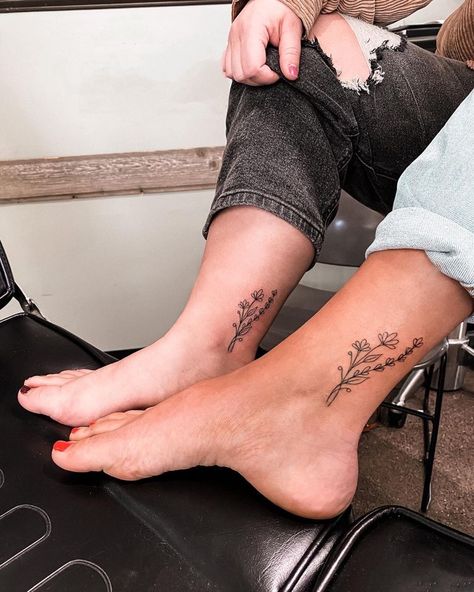 Minimalist Flower Ankle Tattoo, Flower Tattoo Inside Ankle, Side Of Ankle Tattoos For Women, Idaho Flower Tattoo, Tattoo Ideas And Placement, Friend Ankle Tattoos, Inner Ankle Flower Tattoo, Inside Of Ankle Tattoo, Flowers On Ankle Tattoo