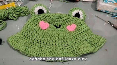 Frog Bucket Hat Crochet Pattern Free, Crochet Frog Hat Pattern Free, Frog Bucket Hat Crochet, Frog Hat Pattern, Crochet Frog Bucket Hat, Crochet Frog Hat, Frog Beanie, Frog Bucket Hat, Cat Hat Pattern