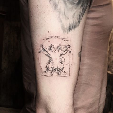 Double Headed Rat Tattoo, Rat With Knife Tattoo, Rat In A Cage Tattoo, Lab Rat Tattoo, Rat King Tattoo, Rat Tattoo Design, Tatu Ideas, Hybrid Tattoo, Rat Head