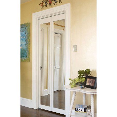 This alt value should not be empty if you assign primary image Sliding Mirror Closet Doors, Bifold Door Hardware, Glass Bifold Doors, Pintu Interior, Bifold Door, Traditional Mirror, Bi Fold Door, Bifold Closet Doors, Barn Style Doors