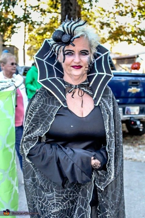 Jennifer: I am wearing this costume I made. Spider Web Costume Diy, Spider Queen Costume Diy, Spider Lady Costume, Spiderman Woman Costume, Spider Halloween Costume Women, Diy Spider Costume Women, Spider Costume Woman, Woman Costume Diy, Spider Queen Costume