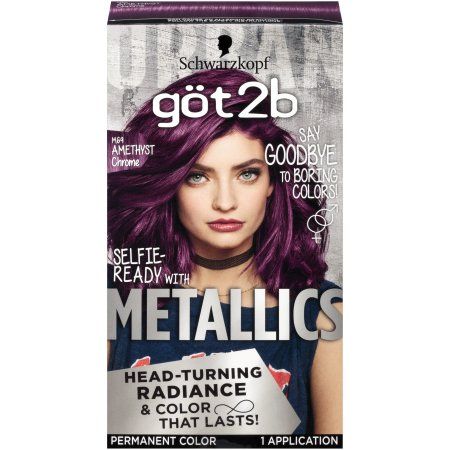 Got2b Metallic Permanent Hair Color, M69 Amethyst Chrome, Silver Chrome Hair Color, Got2b Metallics, Metallic Hair Dye, Metallic Hair Color, Schwarzkopf Hair Color, Schwarzkopf Got2b, Look Rose, Permanent Hair Dye, Hair Shades