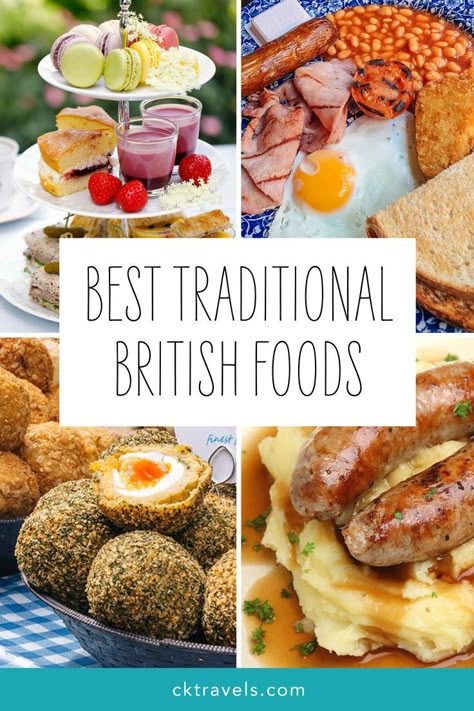 Traditional English food – the top dishes to try in the UK. Guide to the best British foods you need to try whilst visiting London or England including snacks and desserts. Dishes include traditional fried breakfast, toad in the hole and classic Eton Mess English Lunch Traditional, English Buffet Food, English Salad Recipe, English Dishes Traditional, British Brunch Ideas, English Lunch Ideas, British Breakfast Ideas, British Meals Traditional, English Picnic Food