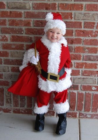 Diy Santa Costume For Kids, Santa Outfit Kids, Santa Costume Diy, Diy Santa Costume, Diy Santa Beard, Toddler Santa Costume, Kids Santa Costume, Costume Diy Ideas, Outfit Ideas For Boys