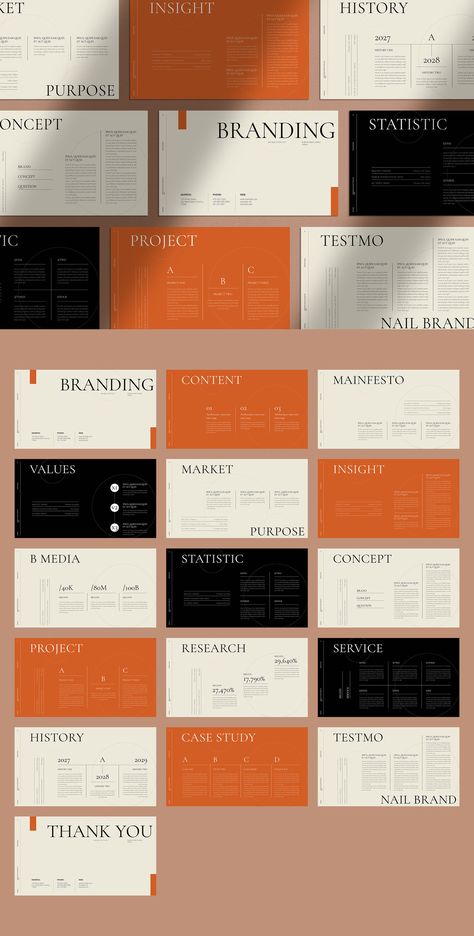 A clean and minimal style presentation template perfect for showcasing your branding work. Includes 10 slides with a variety of layouts and options, all easily customizable to your Orange Branding, Ppt Template Design, Clean And Minimal, Business Templates, Creative Powerpoint, Presentation Slides, Minimal Style, Creative Branding, Brand Guidelines