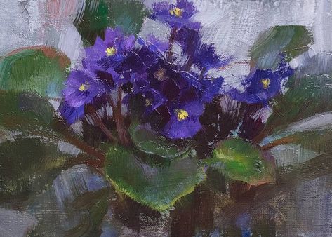 Daniel J. Keys on Instagram: “A fun little African Violet study tonight! I've loved these strange flowering houseplants since I was a kid, and am thinking of starting a…” Daniel Keys, Flower Indoor, Master Art, Oil Painting Inspiration, Still Life Flowers, Painted Roses, Art Magazine, African Violet, Portfolio Inspiration