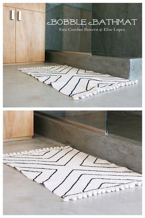 Bath Mat Free Crochet Patterns - DIY Magazine Crochet Bathroom Rug Patterns, Bath Mat Crochet, Crochet Bath Mat Pattern, Crochet Bathroom Rug Patterns Free, Crochet Bath Mat Free Pattern, Crochet Bathroom Rug, Diy Bath Mat, Easy Crochet Rug Patterns, Diy Bath Mats