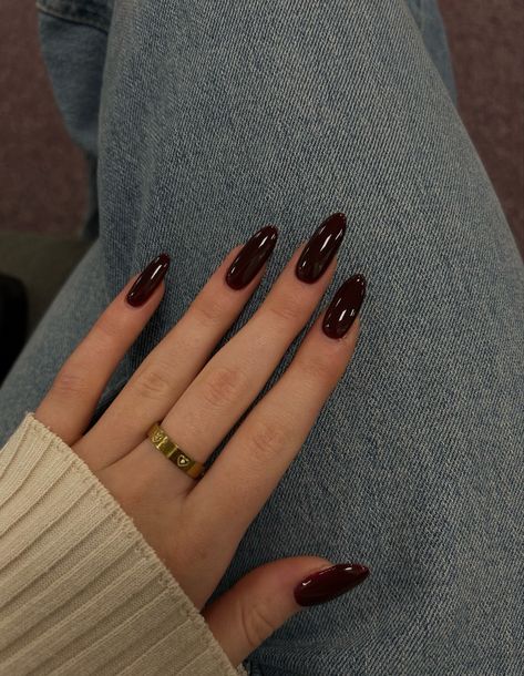 Nail Dark Colors, Basic Dark Nails, Dark Sultry Nails, Dark Fem Energy Nails, Really Dark Red Nails, Dark Plum Nail Color, Dark Nails, Autumn Vibes, Dark Colors