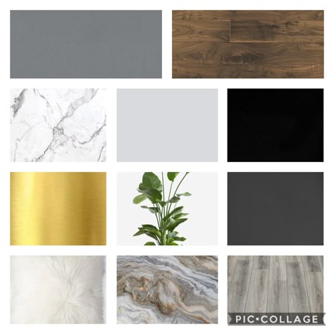 Grey wood black gold marble White Grey Wood Color Palette, Grey Wood Color Palette, Grey Gold Interior, Grey Black White Colour Pallete, Black Grey Gold Colour Palette, Black And Grey Color Scheme, Grey Beige Black Gold Living Room, Black Wood Color Palette, Anthracite Color Palette