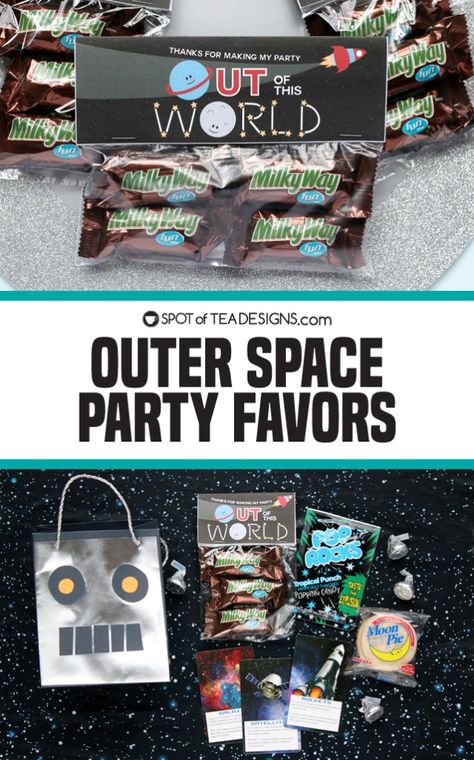 Space Favors Ideas, Space Themed Favors, Space Birthday Favors, Two The Moon Party Favors, Space Themed Birthday Party Favors, Space Theme Party Favors, Space Birthday Party Favors, Space Theme Party Food, Space Birthday Party Decorations