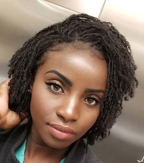 Cute sisterlocks on pretty black woman. sisterlocs natural hair type 4c.  Nike, good hair. Sisterlocks Styles, Sister Locs, Short Locs Hairstyles, Bob Braids, Lisa Bonet, Pelo Afro, Hair Locks, 4c Hair, Sisterlocks