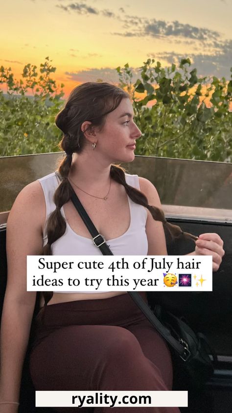 These are such pretty 4th of july hairstyles for women! 4th Of July Hair Ideas, Fourth Of July Hairstyles With Beads, 4thof July Hairstyles, Cute Forth If July Hairstyles, 4th Of July Girls Hair, Fourth Of July Girls Hair, Patriotic Hairstyles, 4th Of July Hairstyles, July Hairstyles