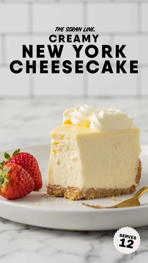 New York Style Cheesecake Tall New York Cheesecake, Cheesecake Recipes New York Ny Style, Tahoe Joes Cheesecake Recipe, Cheesecake Ny Style, Ny Cheesecake Recipe New York Style, New York Cheesecake No Bake, New York Style Cheesecake Recipe Easy, Tall And Creamy New York Cheesecake, Ny Style Cheesecake Recipe