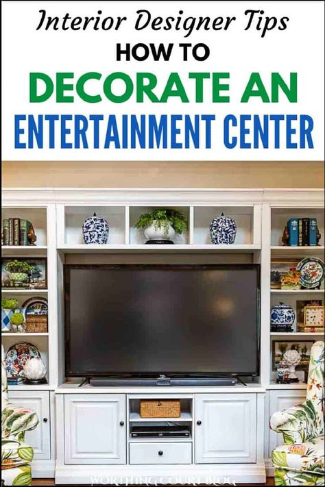 Friday DIY Top Of Entertainment Center Decor, Media Center Decor, Easy Living Room Decor, Oak Entertainment Center, Before And After Room, Diy Home Updates, Storage Entertainment Center, Wall Entertainment Center, Decor Around Tv