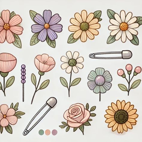 Cute Floral Drawings, Floral Drawings, Bullet Journal Weekly Layout, Journal Weekly, Weekly Layout, Floral Drawing, Bullet Journal, Layout, Drawings