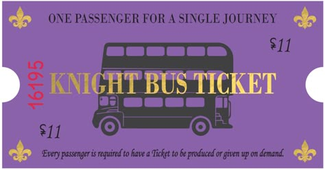 The Knight Bus – Fangirltastic Knight Bus Ticket, The Knight Bus, Knight Bus, Harry Potter Scrapbook, Classe Harry Potter, Harry Potter Christmas Decorations, Harry Potter Journal, Harry Potter Props, Imprimibles Harry Potter