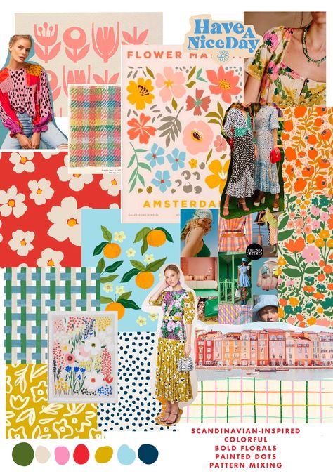 Pattern Design Trends 2023, Spring 2023 Mood Board, Summer Mood Board Fashion Inspiration, Ss24 Mood Board, Trends Prints Spring 2024, Print And Pattern Trends 2023, 2024 Spring Summer Fashion Print Trends, Fashion Print Trends 2023, Mood Board Flowers