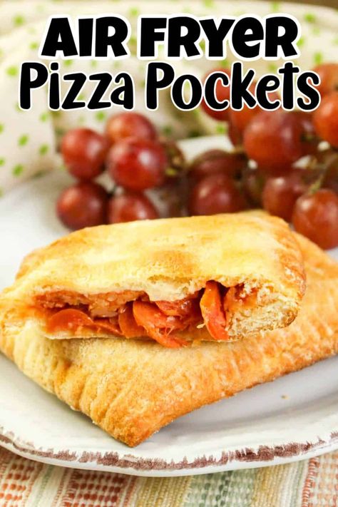 Air Fryer Biscuits Canned Pizza, Pizza Pocket In Air Fryer, Crescent Roll Pizza Pockets, Pizza Pops In Air Fryer, Air Fryer Pizza Pockets, Pillsbury Air Fryer Recipes, Crescent Roll Air Fryer, Homemade Frozen Pizza, Pillsbury Crescent Recipes