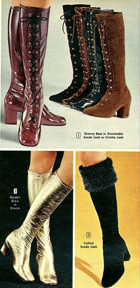 70s Fashion Shoes, 1960s Boots, 1970s Boots, 60s Boots, 1970s Shoes, 70s Boots, Italian Boots, Film Characters, Cosplay Fashion