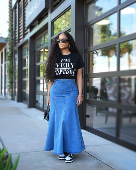 Fashion is all about expressing yourself without saying a word. 🤍⁠ ⁠ Shop this look at shopkosmios.com ⁠ ⁠ Search | TOO EXPENSIVE T-SHIRT | RIPPLE EFFECT MIDI SKIRT Israelite Fashion, Expressing Yourself, Modest Casual Outfits, Shoe Ideas, Ripple Effect, Modest Clothing, Causual Outfits, Modest Fashion Outfits, Tshirt Outfits