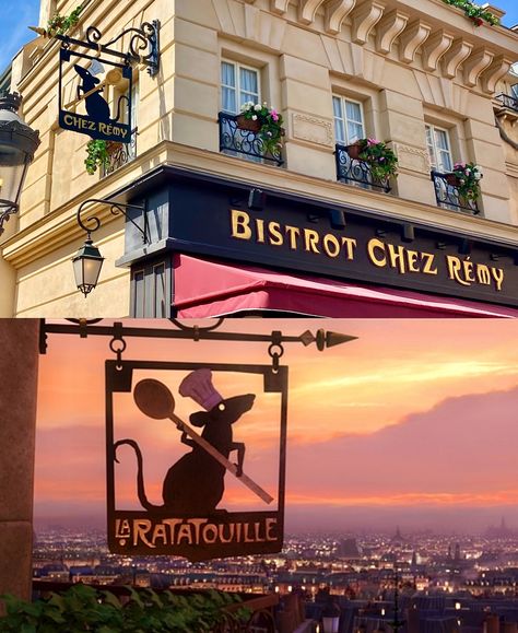 “Come on, little chef!” Celebrating Ratatouille in reality 17 years after release 🐀✨ Me & Remy had fun exploring the places where he filmed his movie! Pixar made sure to recreate Paris with pitch-perfect precision and so I gathered some more visuals to try and show it all off! Never tire of doing this one 🥹 Remy told me about some behind the scenes tidbits, explained how they ACTUALLY made the food seen on screen, and said he still runs his own restaurant as shown at the end of the movie - t... Ratatouille Restaurant, Remy The Rat, Ratatouille Movie, Parisian Cafe, A Rat, Recipe Books, Old Disney, Pitch Perfect, So Sorry