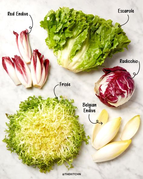 What Are Chicories? (Radicchio, Endive, and More) | The Kitchn Radicchio Recipes, Curly Endive, Endive Recipes, Belgian Endive, Endive Salad, Small Cabbage, Salmon Potato, Pear Salad, Rice Ingredients