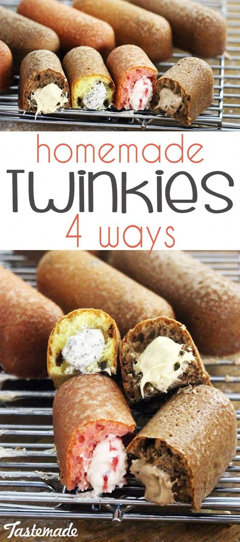 Twinkie Desserts, Homemade Twinkies, Twinkies Recipe, Twinkie Cake, Chocolate Snack Cake, Easy Homemade Desserts, Peanut Butter Oreo, Sponge Cakes, Homemade Recipes Dessert