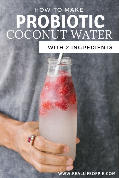 This coconut water kefir is perfect for those on GAPS, Body Ecology, low FODMAP, #glutenfree ,soy free, #grainfree #sugarfree #dairyfree #vegan or #paleo diets because there's no additives, preservatives, fillers or starches, just beneficial bugs for your gut. It can be very beneficial for people who are sensitive to traditional fermented 'wild' foods and who suffer from conditions such as histamine intolerance, SIBO, autoimmune conditions, food sensitivities, viral issues or candida overgrowth. Coconut Water Drinks, Kefir Starter, Kefir Water, Life Of Pie, Green Tea Diet, Fermented Drinks, Kefir Recipes, Candida Overgrowth, Probiotic Drinks