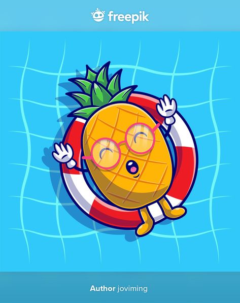 Pineapple relaxing using swimming float | Premium Vector #Freepik #vector #water Swimming Illustration, Bed Illustration, Under The Sea Background, Underwater Background, Sea Life Animals, Giant Waves, Swim Float, Cloud Illustration, Ocean Backgrounds