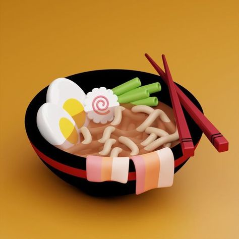 Best Logo Templates Design Ramen Icon, Ramen Illustration, Food 3d, Blender Ideas, Ramen Restaurant, Game 2d, Cat Kawaii, Blender Tutorial, Graphic Design Elements