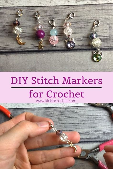 Crochet Markers Diy, Diy Crochet Stitch Markers, Handmade Stitch Markers, How To Use Stitch Markers In Crochet, Beaded Stitch Markers, Crochet Stitch Markers Diy, Knitting Stitch Markers, Diy Stitch Markers, Stitch Markers Diy