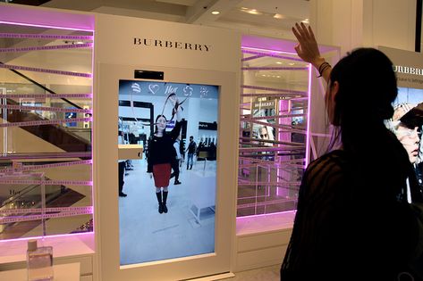 Interactive Mirror, Interactive Retail, Fashion Installation, Retail Facade, Interactive Exhibition, Visual Merchandising Displays, Mirror Installation, Interactive Display, Fashion Mirror