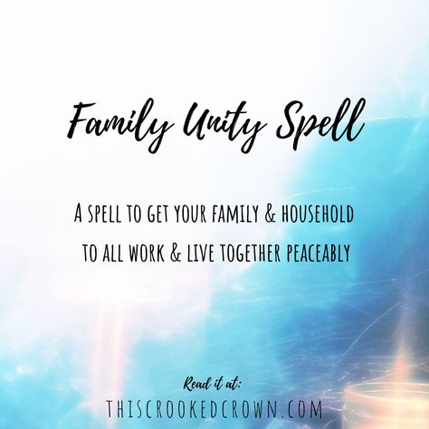 Family Unity Spell. A simple and low key spell to get your family and household to all work and live together. thiscrookedcrown.com https://thiscrookedcrown.com/2022/02/19/family-unity-spell/ Bring Family Together Spell, Spell To Bring Peace To Family, Spell For Family Unity, Spells For Family Unity, Spell For Family Harmony, Spells For Family Harmony, Family Reconciliation Spell, Key Spell, Witchy Ideas