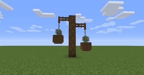 Minecraft Sign, Minecraft Plants, Minecraft Interior Ideas, Hanging Potted Plants, Minecraft Interior, Garden Rock Border, Minecraft Cottage, All Minecraft, Flower Pot Design