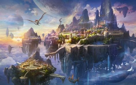 Décor Steampunk, Fantasy Cities, Ghost World, Fantasy Background, Fantasy Island, Fantasy Worlds, Fantasy Castle, Fantasy City, Fantasy Setting