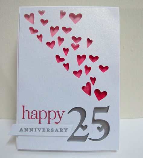 25th Wedding Anniversary | Flickr - Photo Sharing! Cricut Anniversary Card, Diy Anniversary Gift, Homemade Anniversary Gifts, Anniversary Cards Handmade, Anniversary Cards For Husband, Diy Wedding Gifts, Happy Anniversary Cards, Diy Anniversary, Anniversary Gifts For Parents