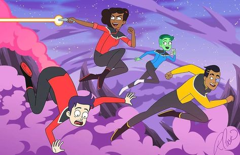 Lower Decks Star Trek, Star Trek Artwork, Star Trek Lower Decks, Lower Decks, Stark Trek, Star Trek Wallpaper, Cartoon Cookie, Star Trek Art, Lower Deck