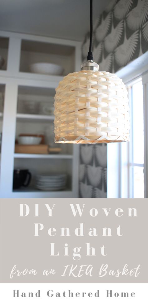 Diy Pendant Light Shade How To Make, Pendant Light Shade Diy, Diy Pendant Light Shade, Diy Light Shade, Diy Pendant Lamp, Ikea Basket, Diy Light Bulb, Globe Diy, Lighting Makeover