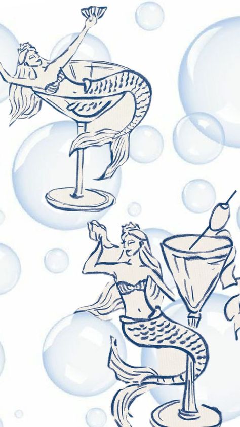 mermaids drinking martini under the sea Mermaid Drink, Under The Sea, Martini, The Sea, Mermaid, Drinks, Quick Saves, Art