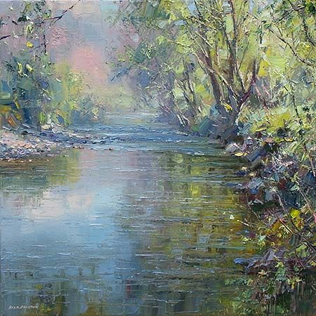 Rex Preston, River Painting, 수채화 그림, Impasto Painting, Impressionist Paintings, Landscape Artist, Abstract Canvas Art, Pastel Painting, Oil Painting Landscape